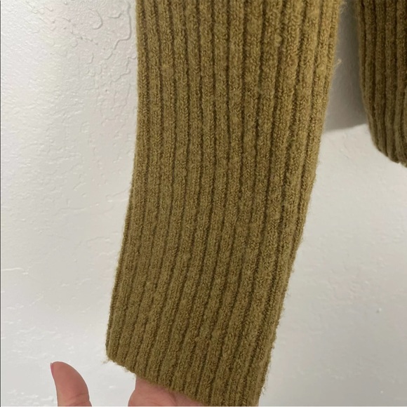 Madewell Emily Ribbed Knit Pullover Sweater Size Medium Color Moss Long Sleeve - Picture 4 of 9